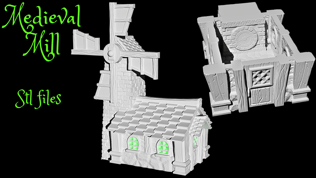 Medieval Mill Stl - Pay what you want