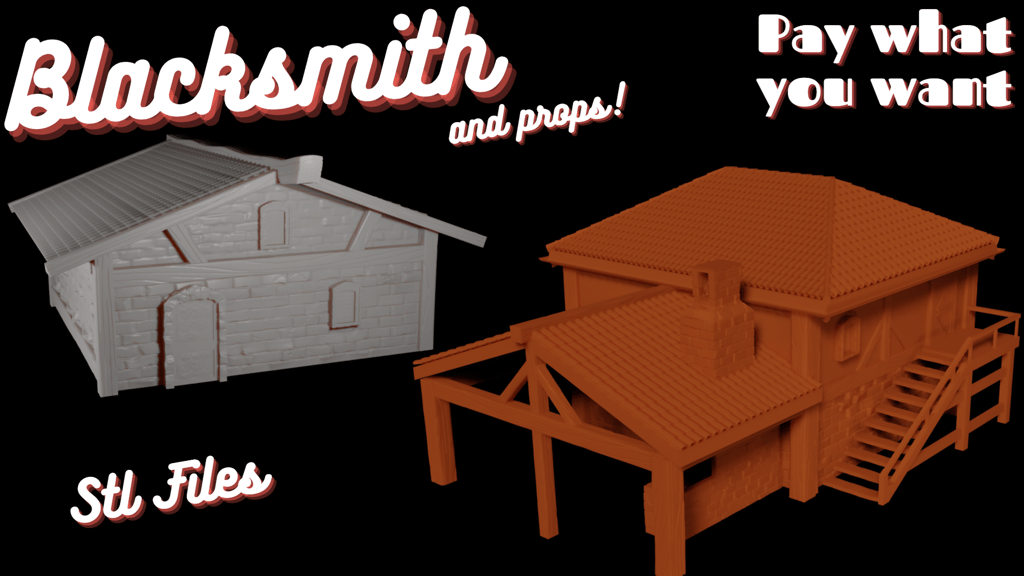 Medieval Blacksmith 3D printable STLs - Pay What You Want