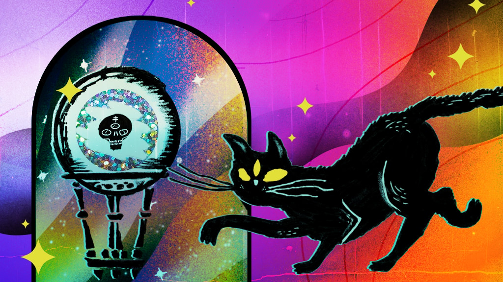 Witchstarter: Cat's Crystal Ball Scratch-Off Fortune Card