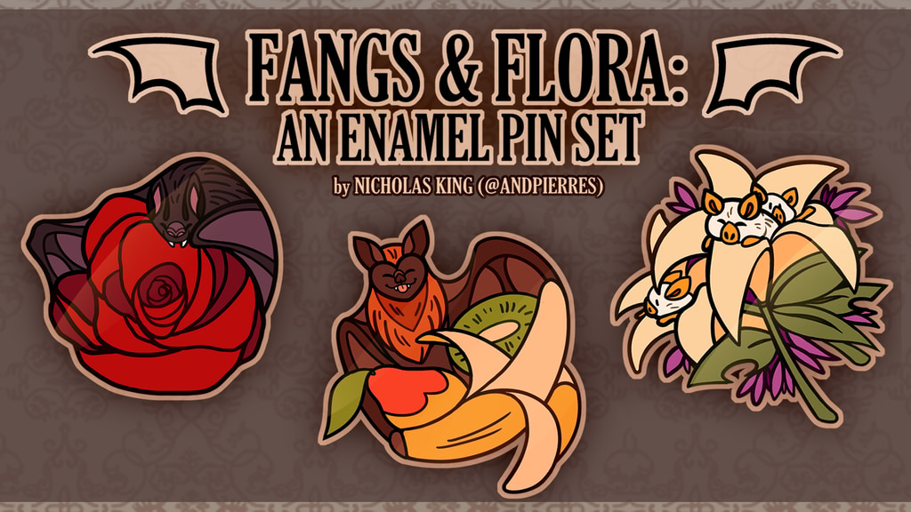 Fangs & Flora: An Enamel Pin Set