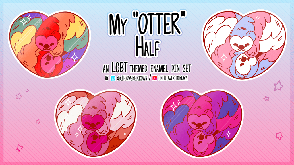 My "Otter" Half: An LGBT Themed Enamel Pin Set