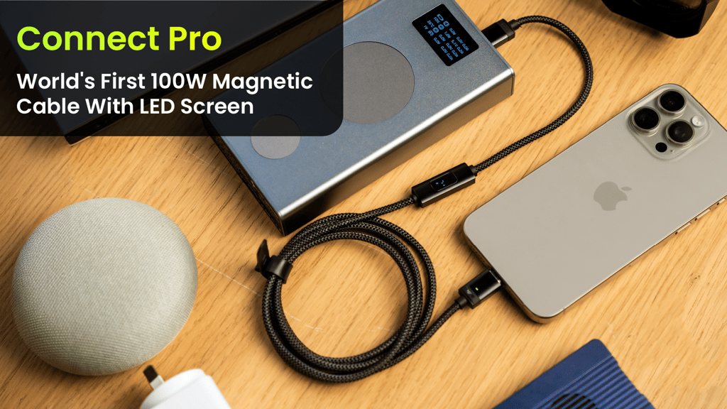 Connect Pro: World's 1st 100W Magnetic Cable With LED screen
