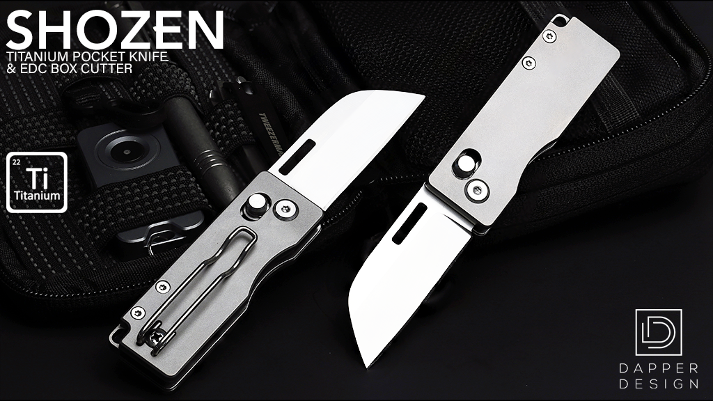 SHOZEN Titanium Pocket Knife & EDC Box Cutter