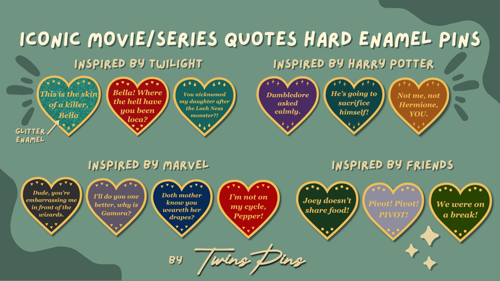 Iconic Movie/Series Quotes Hard Enamel Pins