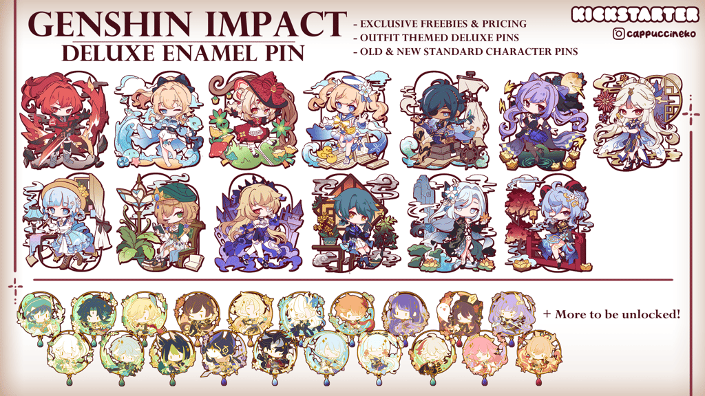 Genshin Impact - Character Enamel Pins