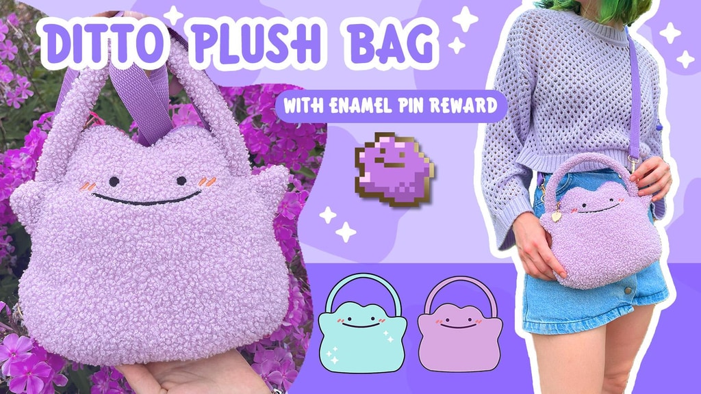 Purple Blob Plush Bag