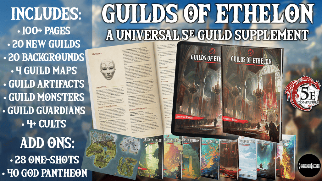 Guilds of Ethelon: A D&D 5e World Setting Supplement!