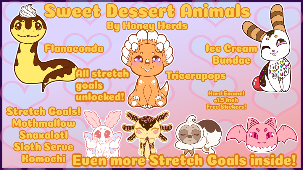 Dessert Animals Enamel Pins by Honey Herds