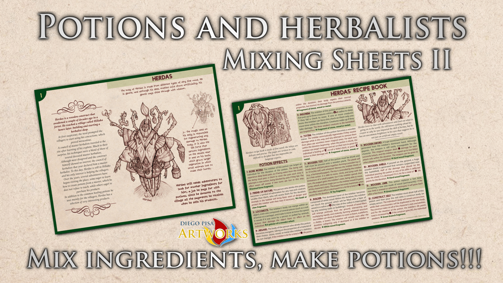 Potions and Herbalists Mixing Sheets II