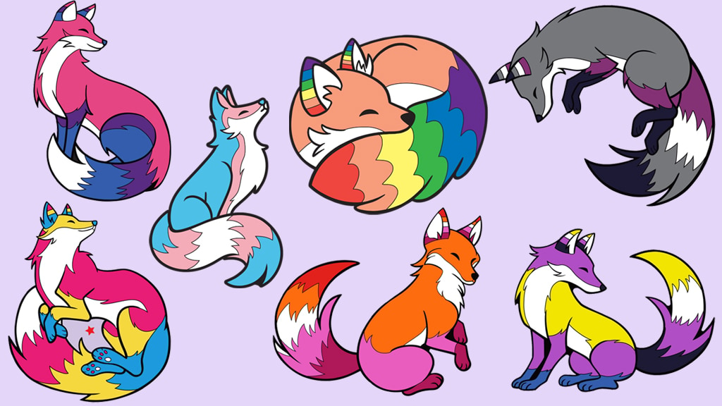 LGBTQ+ Fox & Wolf Enamel Pins