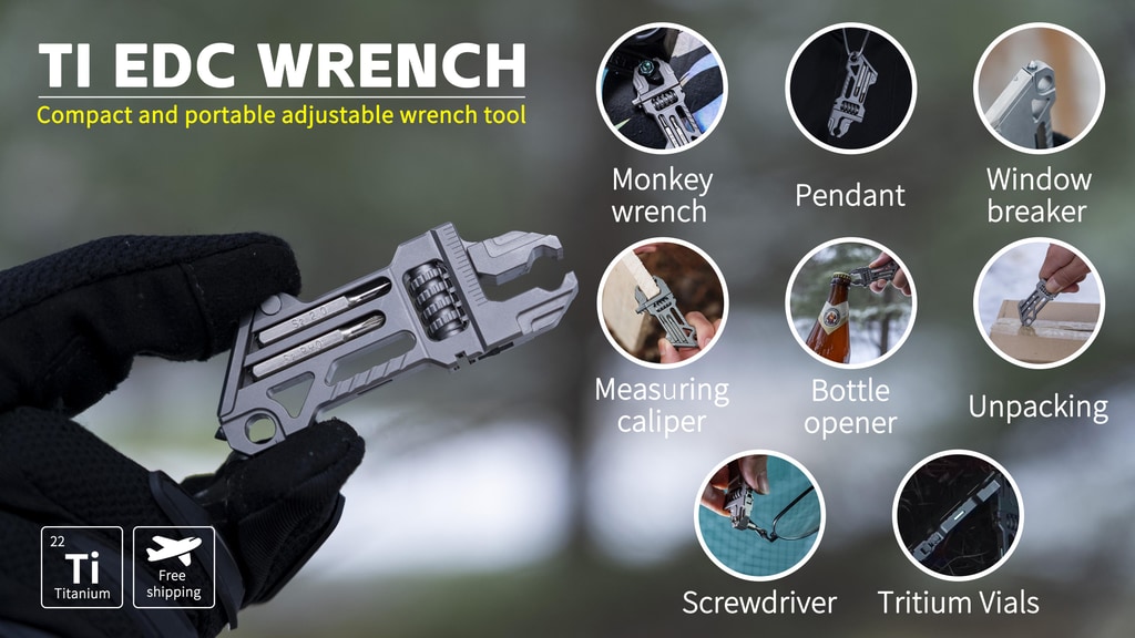 Ti EDC Wrench: Versatile Pocket Tool for Everyday Carry