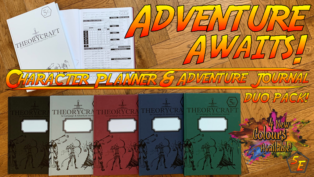 5e D&D - Adventure Journal, Character Sheets & Planners