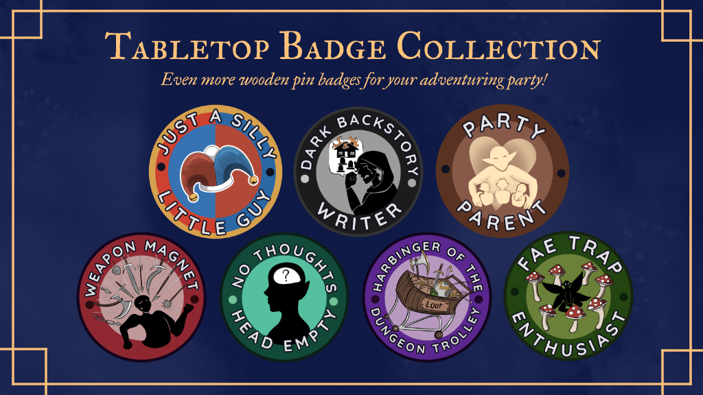 Wooden Pin Badges For Your Tabletop Team