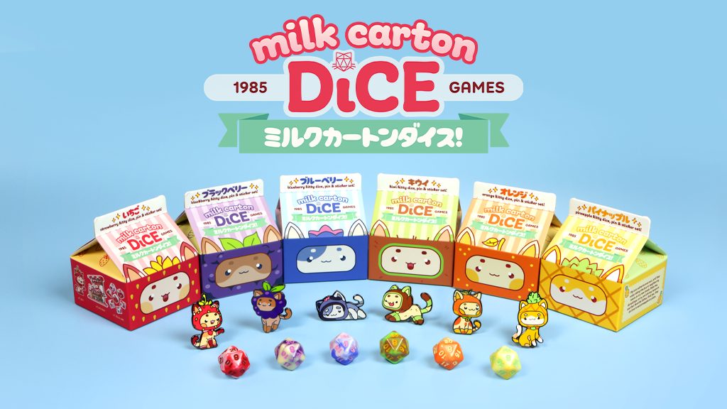 Fruit Meadows Milk Cartons: Kawaii Cat Dice Sets