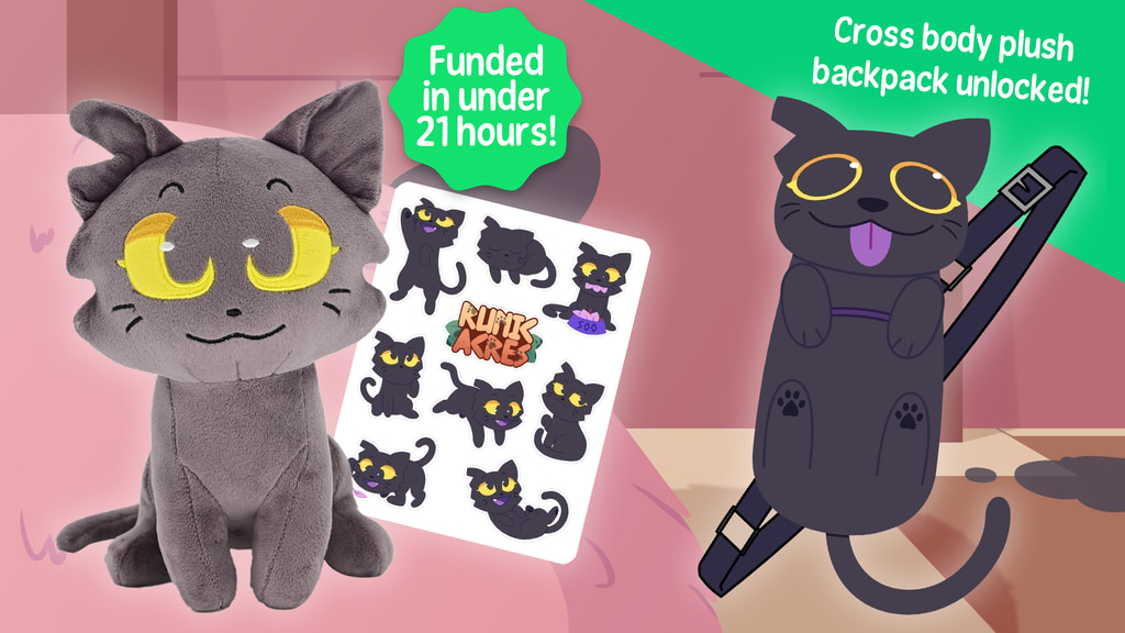 Soo the black cat plush + sticker sheet