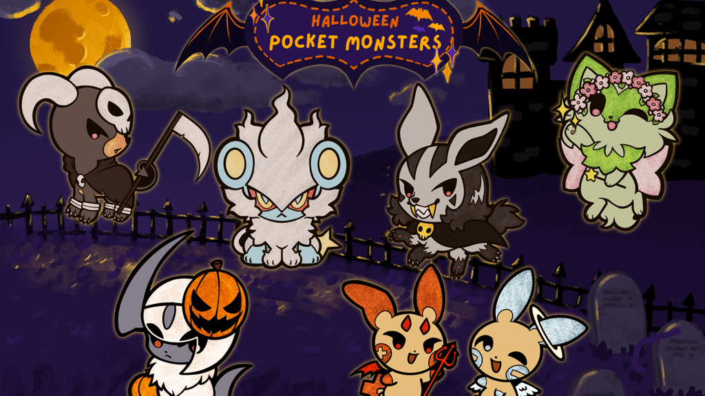 Halloween Pocket Monster Enamel Pins