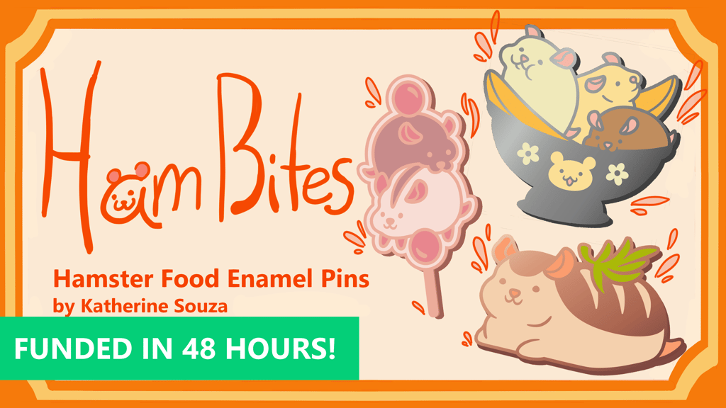 Ham Bites: Hamster Food Enamel Pins!