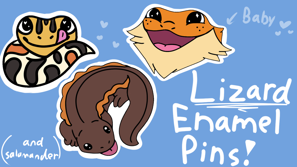 Lizards and Salamanders Enamel Pins