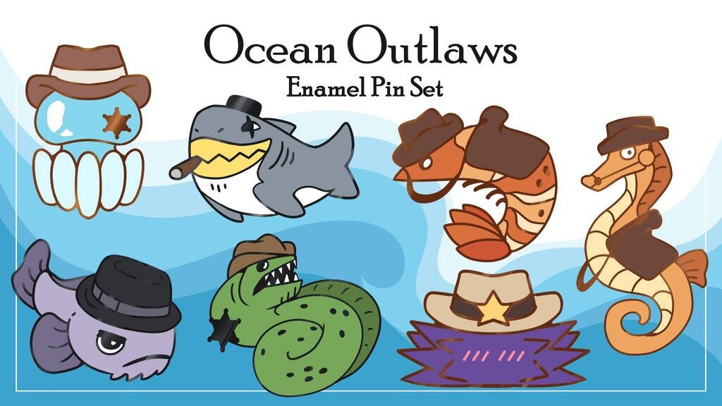 Ocean Outlaws Hard Enamel Pins