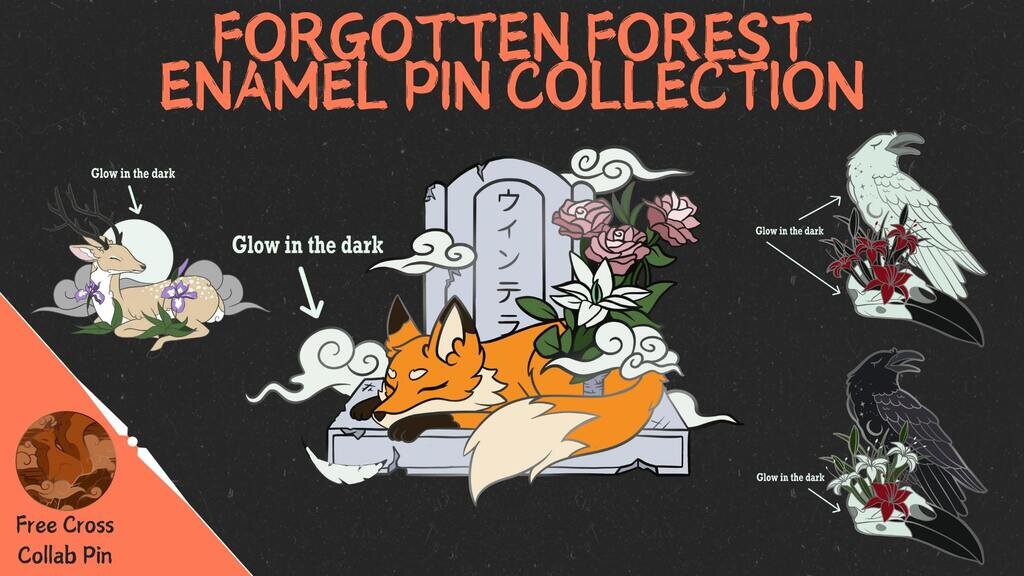 Forgotten Forest | Animal Enamel Pins (Foxes, Ravens, and More)