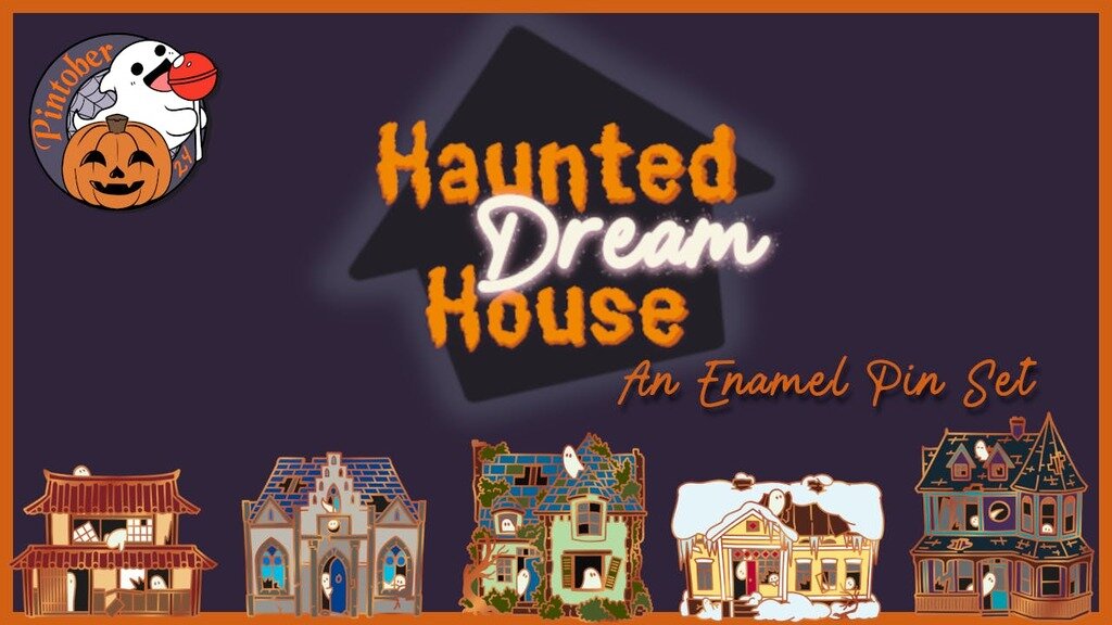 Haunted Dream House - A Pintober Haunted House Enamel Pin Set