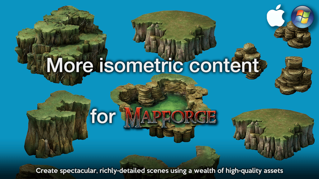 Isometric content Add-Ons for MapForge map-making software