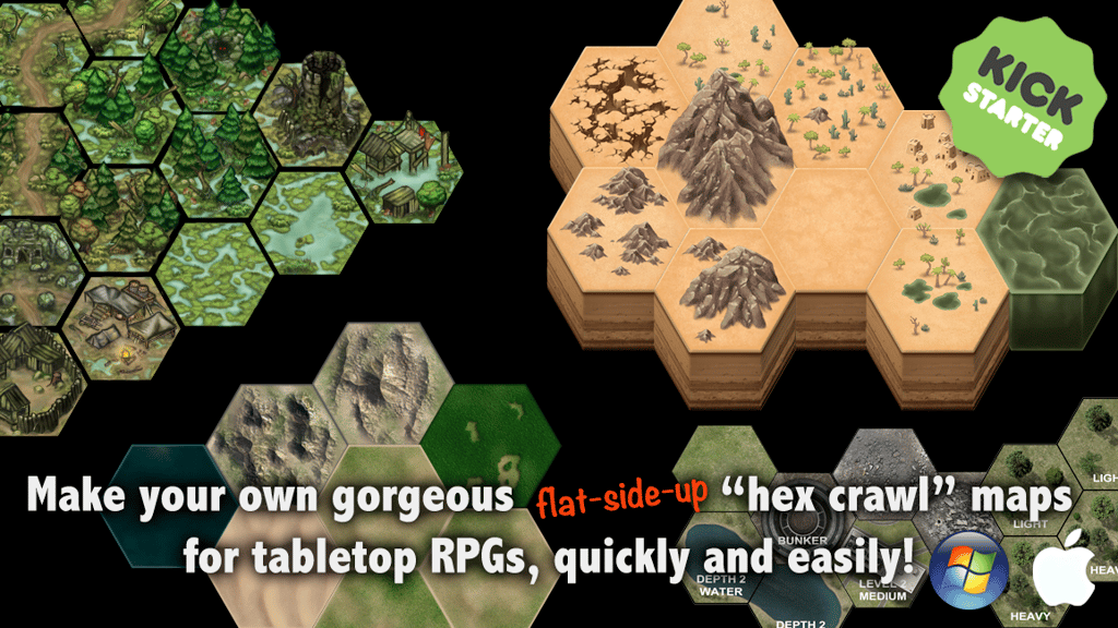 Hex Tile content Add-Ons for MapForge mapmaking software