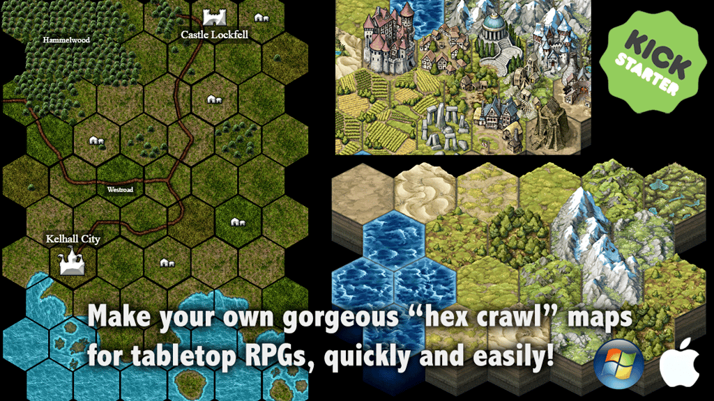 Hex Tile content Add-Ons for MapForge map-making software