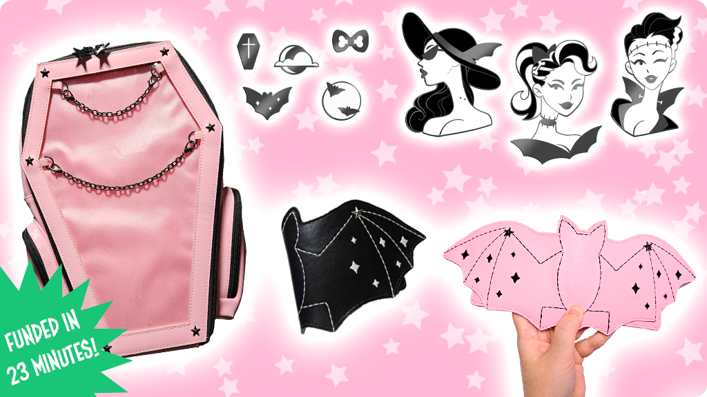 The Coffin Bag and Bat Wallet: PINK EDITION