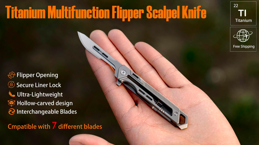 Titanium Multifunctional Folding Surgical Knife