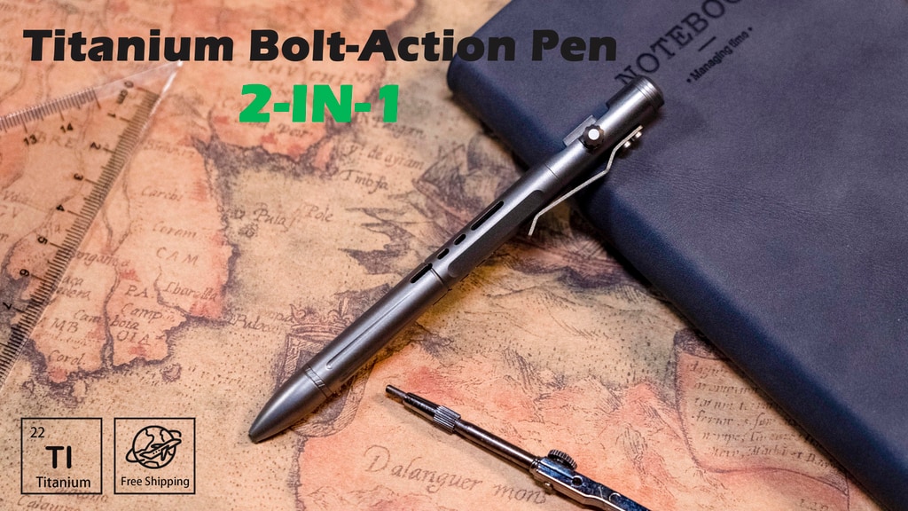 Titanium 2-In-1 Bolt-Action Pen,New Writing Experience