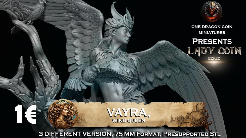 Vayra, Wind Queen - STL Fantasy Female Model