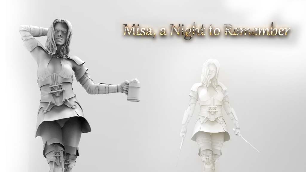 Misa, a Night to Remember - Miniature for 3D printing.