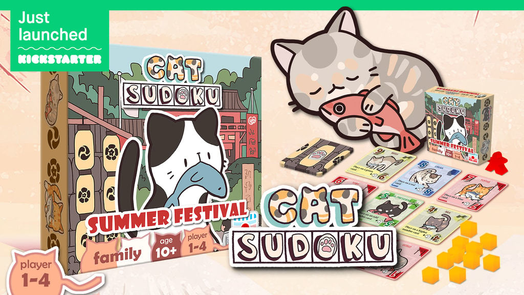 Cat Sudoku: Summer Festival | Sudoku Card Game + Fun Twist