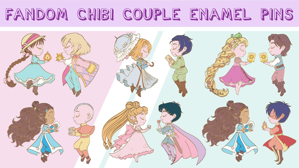 Fandom Chibi Couple Enamel Pins