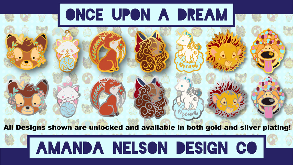 Once Upon a Dream Enamel Pin Set Amanda Nelson Design Co