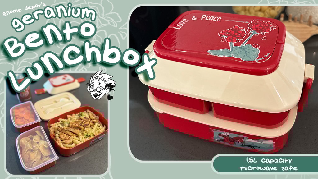 Love & Peace Geranium Bento Lunch Box