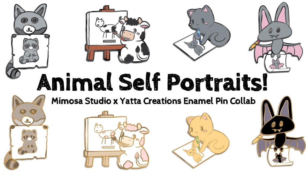 Animal Self Portaits Enamel Pin Series