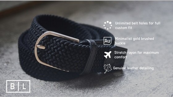 Beltline - A belt that stretches to fit your waist.