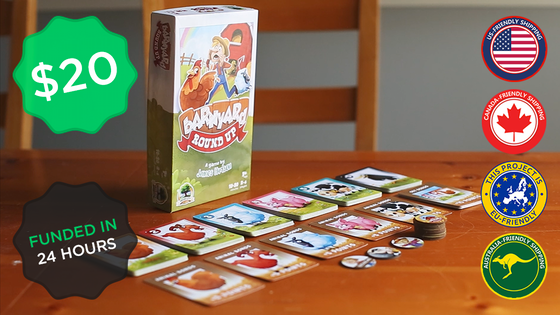 Barnyard Roundup, Bluffing set collection card game! Ages 6+