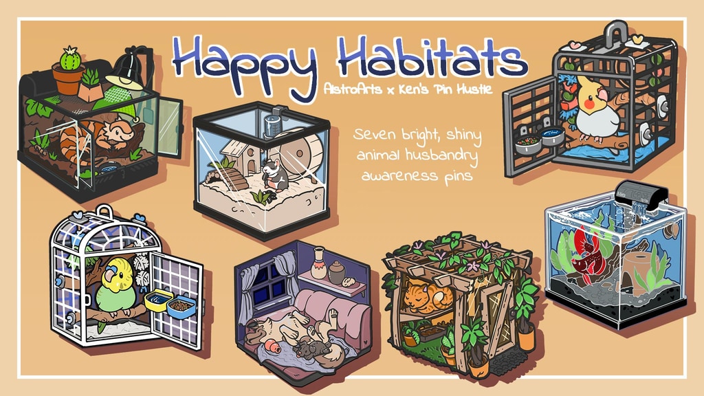 Happy Habitats: Thoughtful Pet Home Enamel Pins