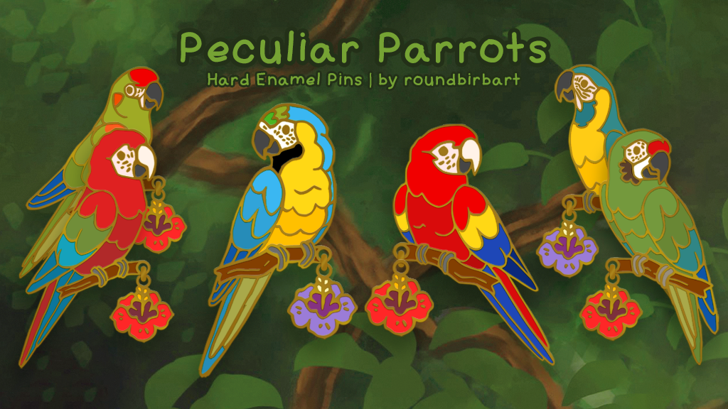 Peculiar Parrots: Hard Enamel Pins | Part 7: Macaw Mania