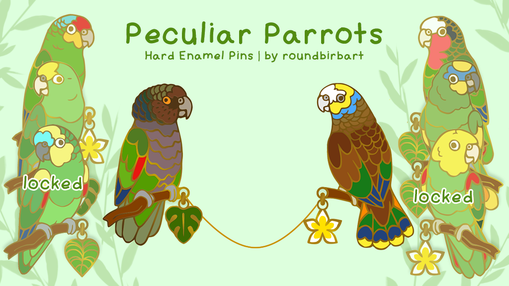 Peculiar Parrots: Hard Enamel Pins | Part 5: Amazing Amazons