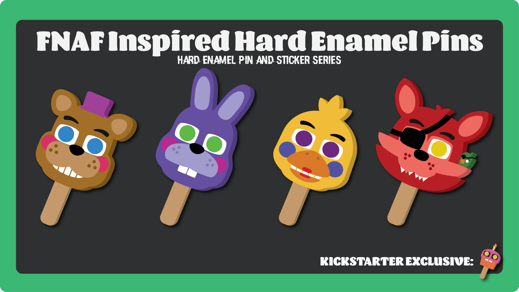 A Rockstar FNaF Inspired Enamel Pin set