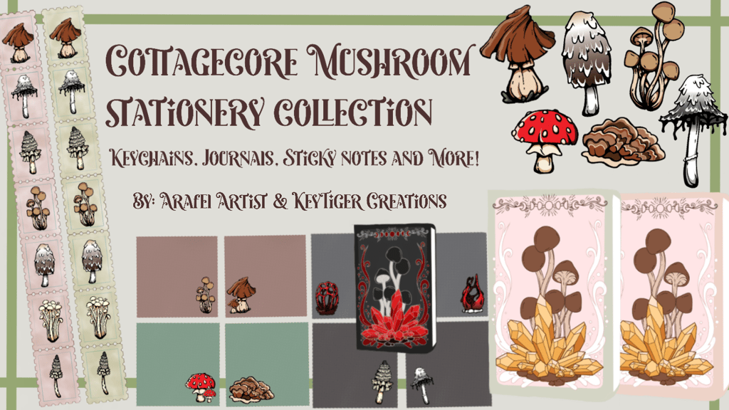 Cottagecore Mushroom Stationery Collection!