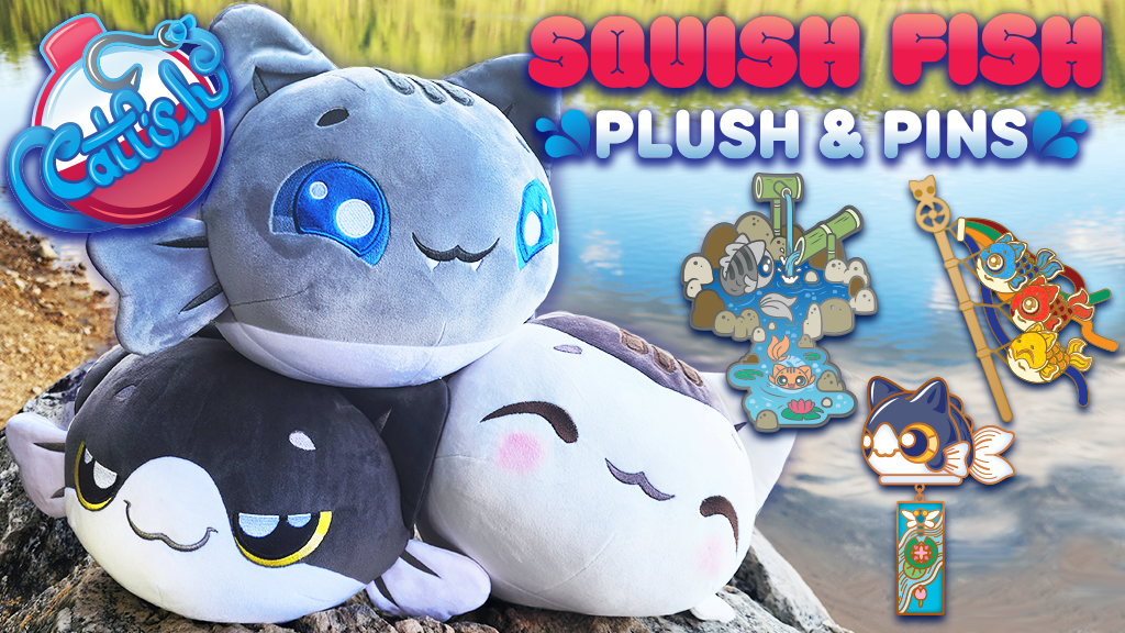 Squish Fish Plush and Pins