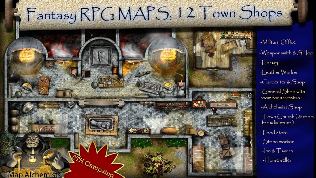 Fantasy Maps, The Shops!! 12 Shops for your town