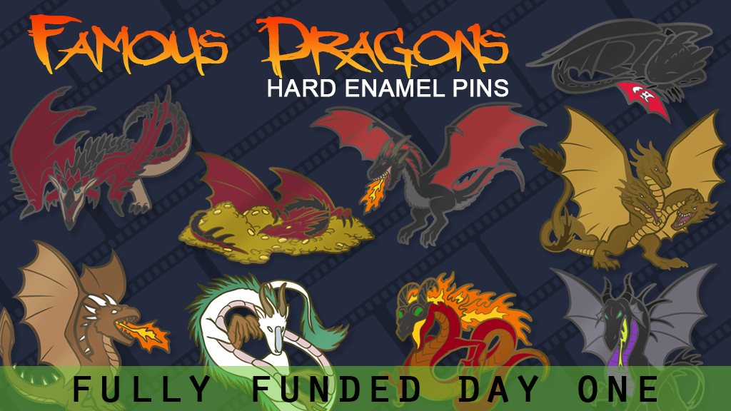 Famous Dragons Enamel Pins