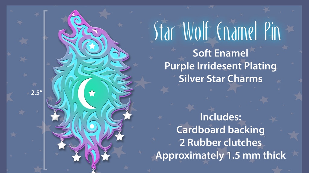 Star Wolf Enamel Pin