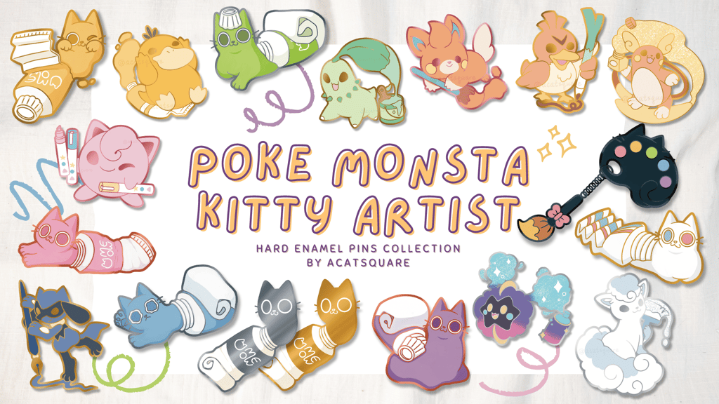 Poke Monsta x Kitty Artist | Enamel Pins Collection